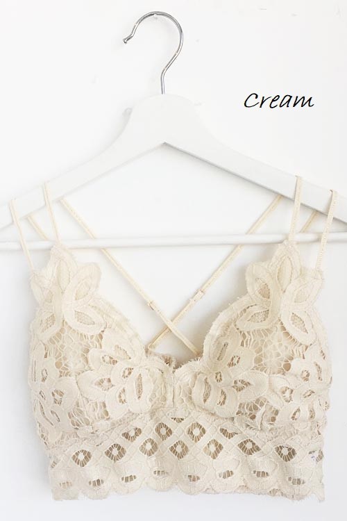 Crochet Lace Bralette - Cream